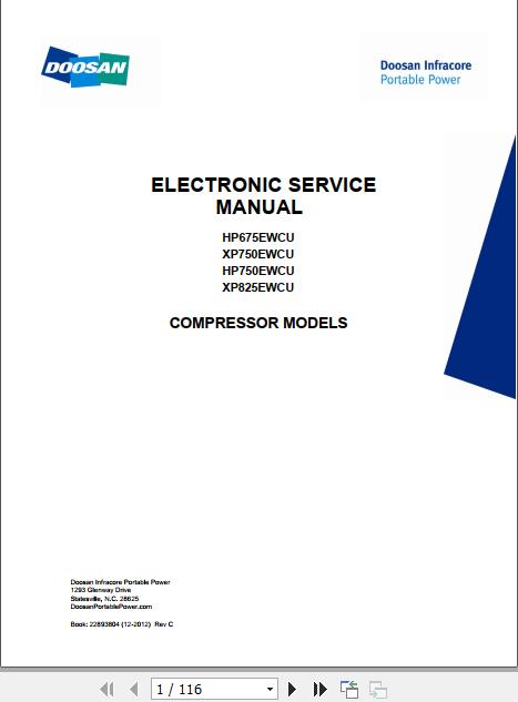 Ingersoll Rand Portable Compressor HP675 Operating and Maintenance Manual 2012