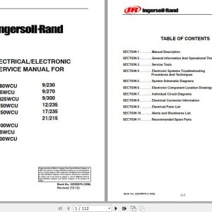 Ingersoll Rand Portable Compressor HP915 Operation and Maintenance Manual 2012