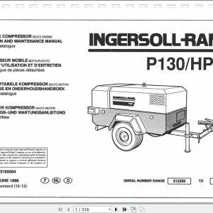 Ingersoll Rand Portable Compressor HP95 Operation and Maintenance Manual 2012