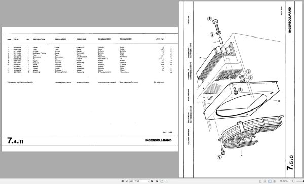 Ingersoll Rand Portable Compressor P100 Parts Manual Operation and Maintenance Manual 2012 1