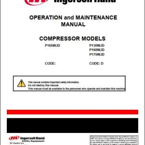 Ingersoll Rand Portable Compressor P105 Operation and Maintenance Manual 2012