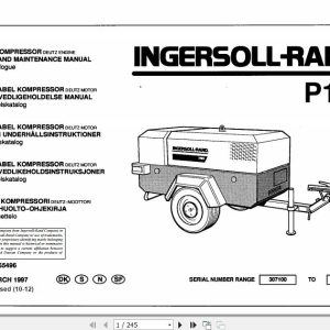 Ingersoll Rand Portable Compressor P110 Operation and Maintenance Manual 2012