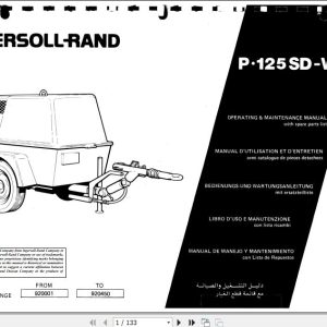Ingersoll Rand Portable Compressor P125 Operating and Maintenance Manual 2012