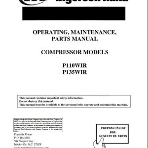 Ingersoll Rand Portable Compressor P135 Operation and Maintenance Manual 2012