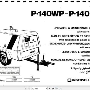 Ingersoll Rand Portable Compressor P140 Operating and Maintenance Manual 2012