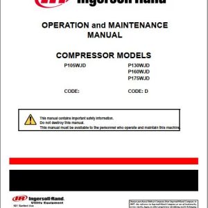 Ingersoll Rand Portable Compressor P160 Operation and Maintenance Manual 2012