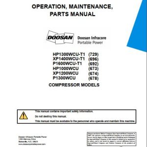 Ingersoll Rand Portable Compressor P1600 Electrical Electronic Service Manual 2012