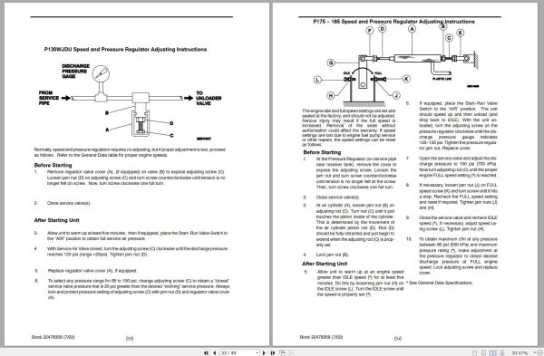 Ingersoll Rand Portable Compressor P175 Operation and Maintenance Manual 2012 3