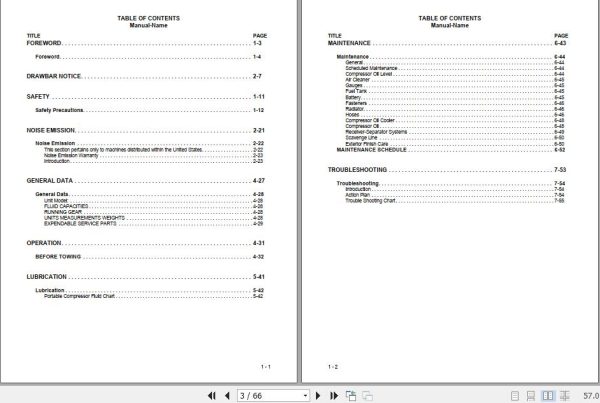 Ingersoll Rand Portable Compressor P185 Operation and Maintenance Manual 2012 2