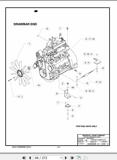 Ingersoll Rand Portable Compressor P250 Operating and Maintenance Manual 2012 2