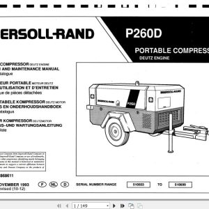 Ingersoll Rand Portable Compressor P260 Operation and Maintenance Manual 2012