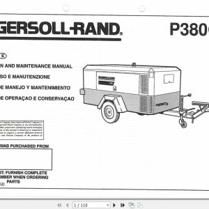 Ingersoll Rand Portable Compressor P380 Operation and Maintenance Manual 2012