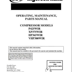 Ingersoll Rand Portable Compressor P425 Operating and Maintenance Manual 2012