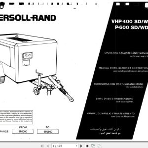 Ingersoll Rand Portable Compressor P600 Operating and Maintenance Manual 2012