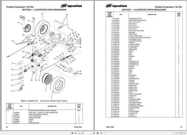 Ingersoll Rand Portable Compressor P65 Parts Manual Operation and Maintenance Manual 2012 1