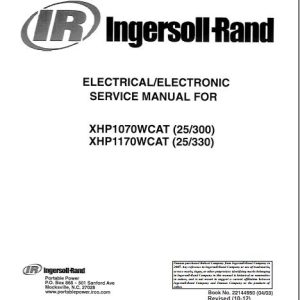 Ingersoll Rand Portable Compressor XHP1070 Operation and Maintenance Manual 2015