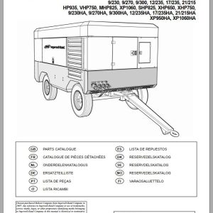 Ingersoll Rand Portable Compressor XHP650 Parts Manual Operation and Maintenance Manual 2013