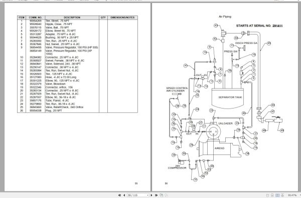 Ingersoll Rand Portable Compressor XP1050 Parts Manual 2013 2
