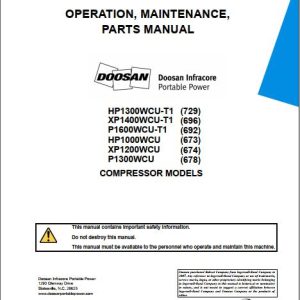 Ingersoll Rand Portable Compressor XP1200 Operation and Maintenance Manual 2012