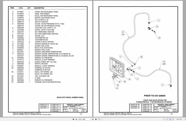 Ingersoll Rand Portable Compressor XP185 Parts Manual Operation and Maintenance Manual 2012 1