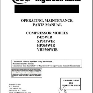 Ingersoll Rand Portable Compressor XP375 Operation and Maintenance Manual 2015