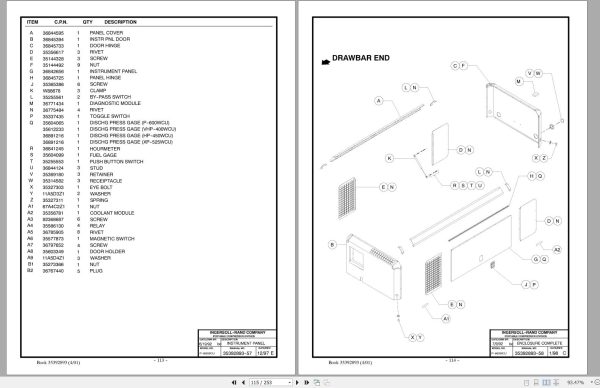 Ingersoll Rand Portable Compressor XP525 Parts Manual Operation and Maintenance Manual 2012 1