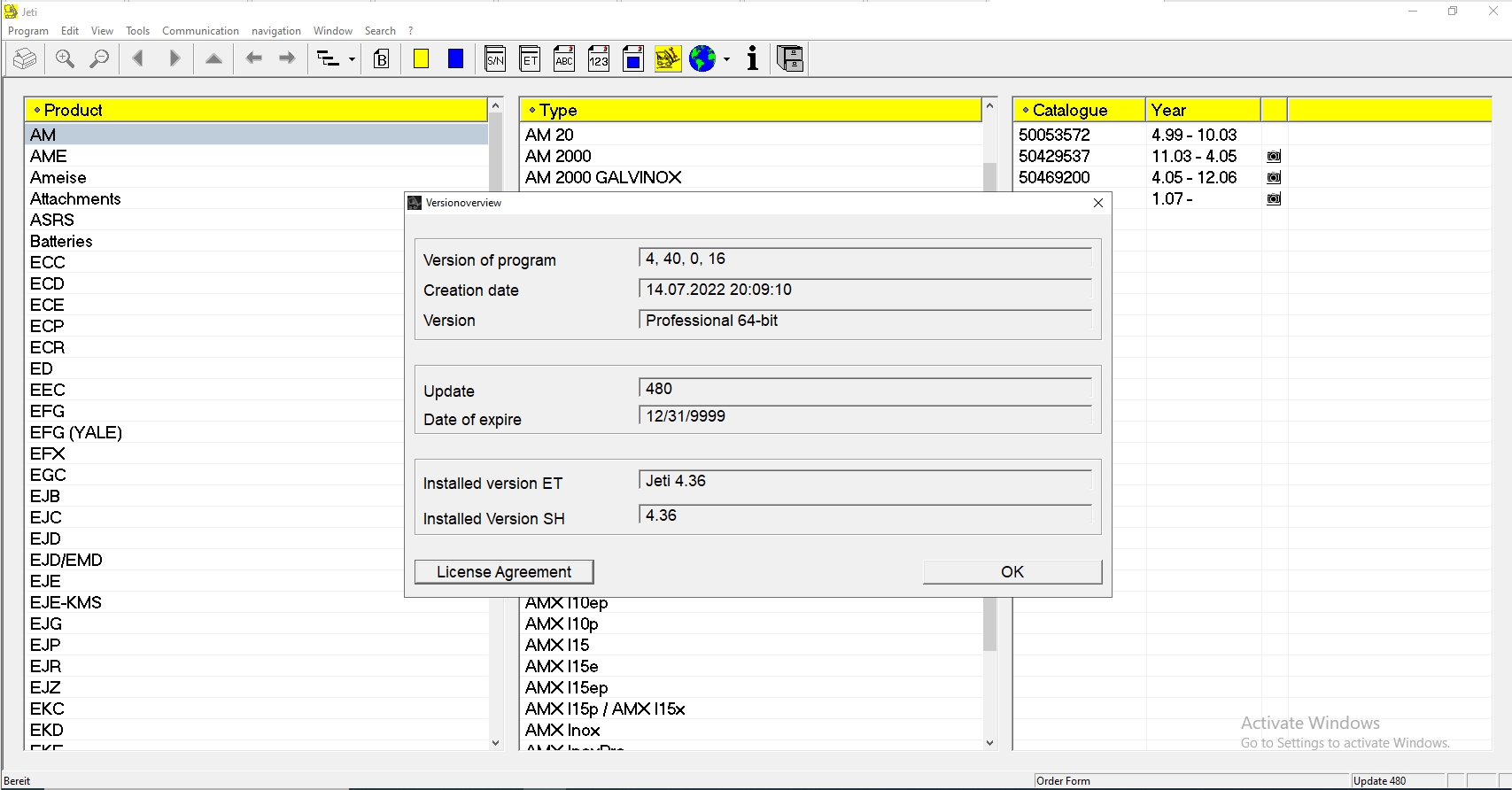 JUNGHEINRICH JETI ForkLift ET v4.36 Updated 480 10.2022 Spare Parts Catalog Full Instruction DVD 1