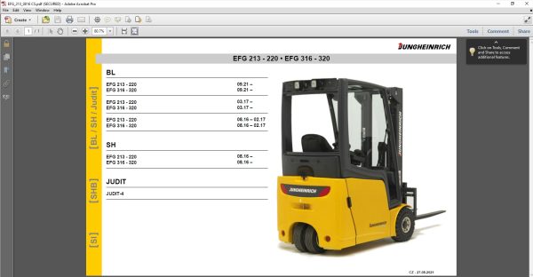 JUNGHEINRICH JETI ForkLift SH v4.36 CZ ceština 09.2022 Service Information 3