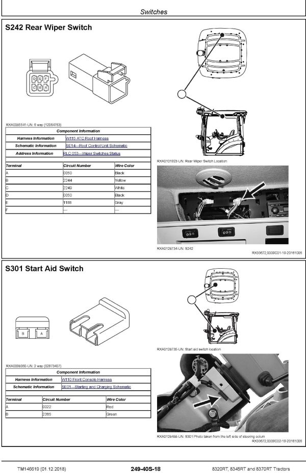 John Deere Tractors 8320RT 8345RT 8370RT Diagram Diagnostic Technical Manual TM146619 2