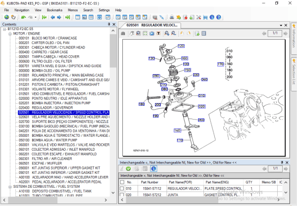 Kubota EPC Tractors Construction Machinery Power Products Utility Vehicle KES Polish 10.2021 Spare Parts List 6