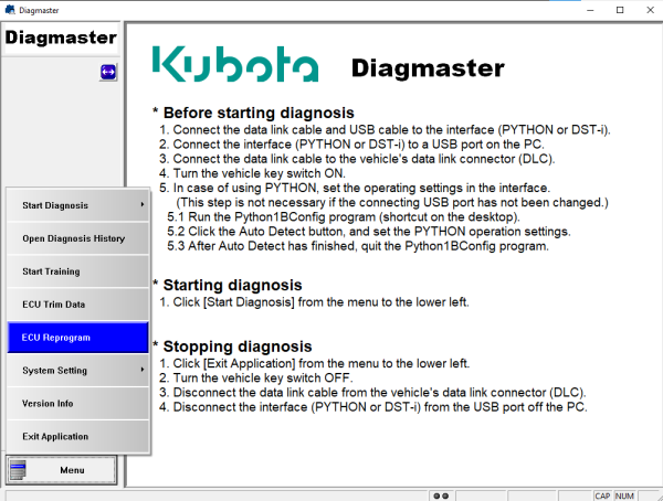 Kubota Takeuchi DiagMaster 20.11.01 2022 LEVEL 6 Engineering Maintenance Tool 3