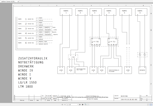 Liebherr Cranes LGD1550 LG1550 LR1550 73713 Operators Manual Liccon Error Code Schematic 2