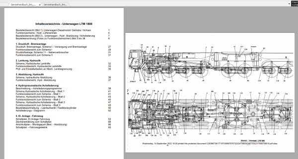 Liebherr Cranes LTM 1800 14230 Servicehanbuch Operators Manual Schematic 2 1