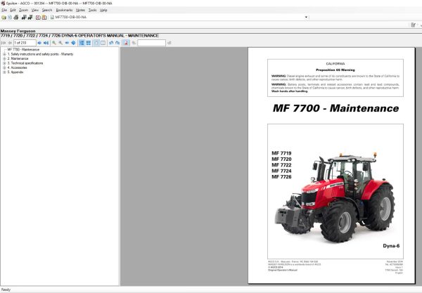 Massey Ferguson AG UK EU Europe Parts Catalog Workshop Service Manuals 03.2021 3