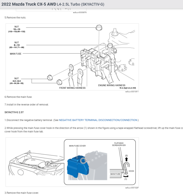 Mazda CX 5 2022 AWD L4 2.5L Turbo SKYACTIV G Workshop Repair Manual Electrical Wiring Diagram 4