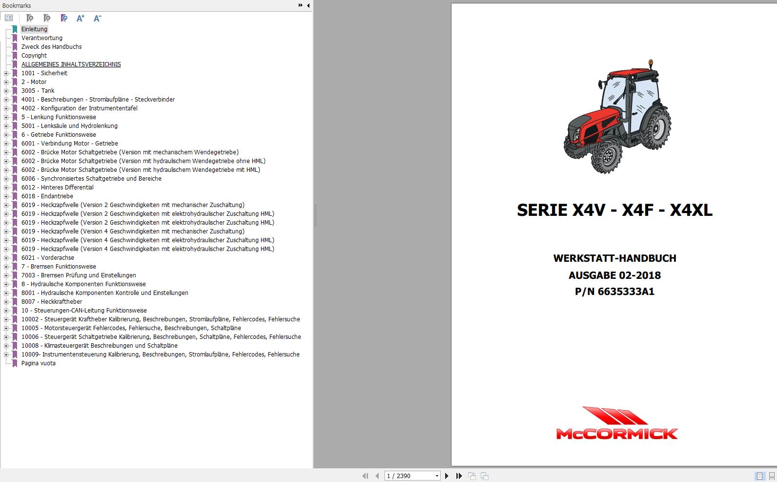 McCormick Tractor X4 RP57 Training Manual Presentations Calibration DE EN IT