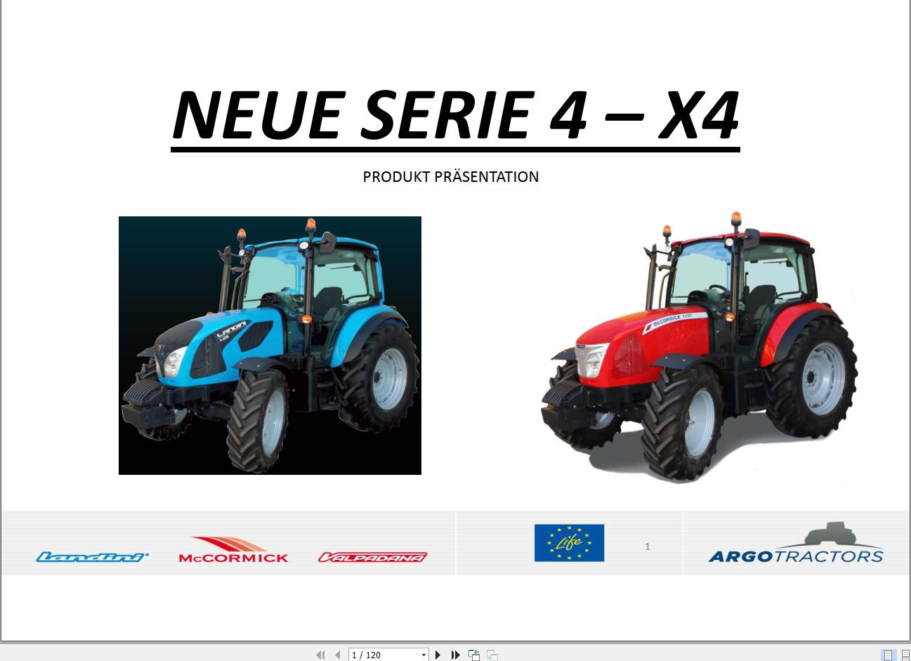 McCormick Tractor X4 RS52 Training Documents Presentations Calibration DE