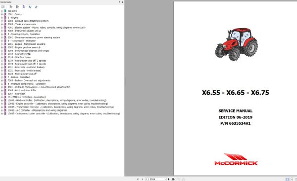 McCormick Tractor X6 RS27 Workshop Manual DE EN
