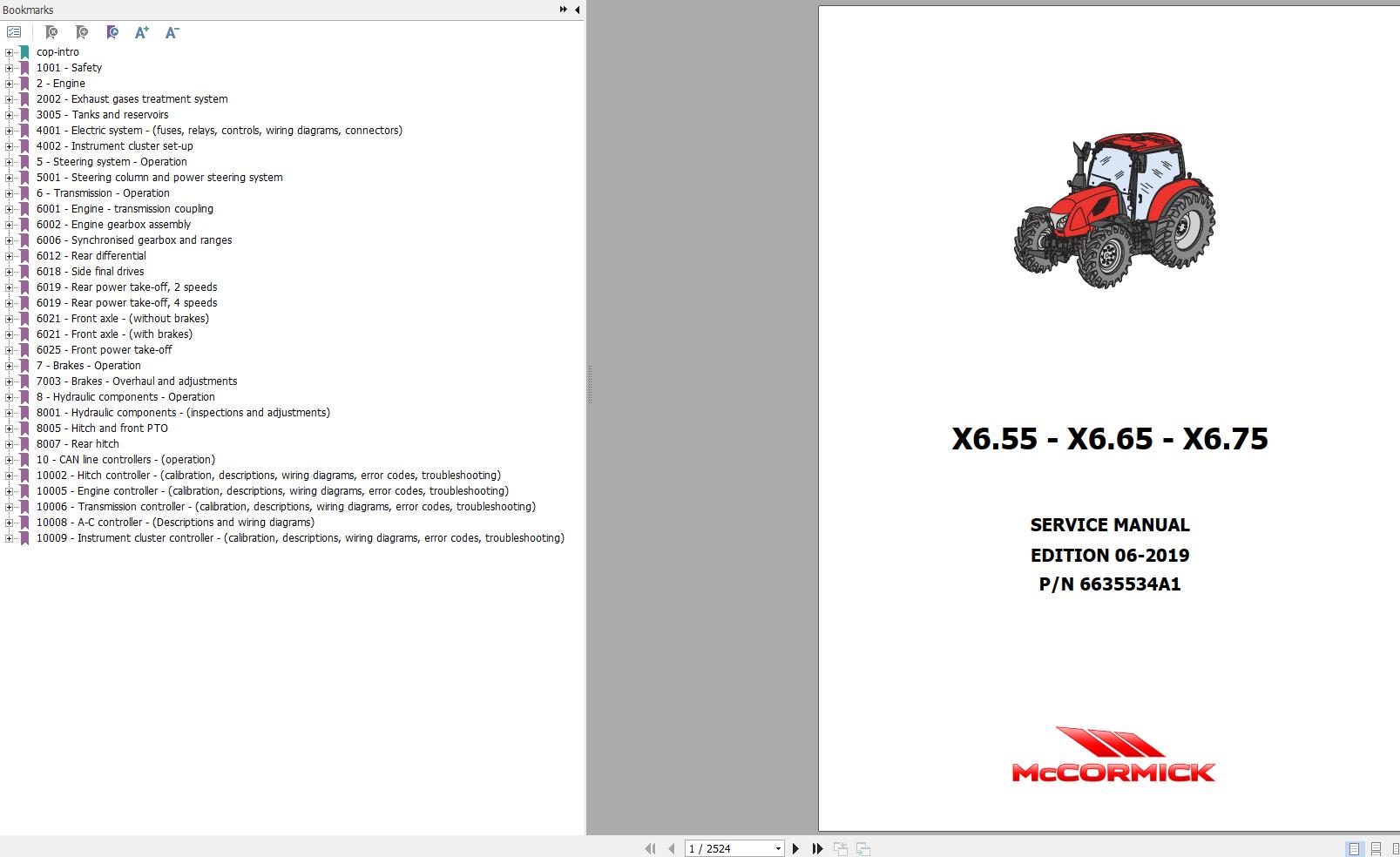 McCormick Tractor X6 RS27 Workshop Manual DE EN