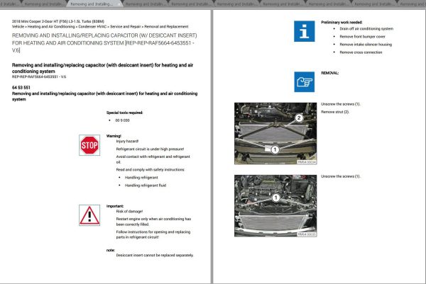 Mini Cooper 2 Door HT F56 L3 1.5L Turbo B38M 2018 Repair Manual 2 1