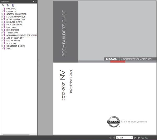 Nissan 2012 2021 NV Passenger Van Body Builders Guide 1