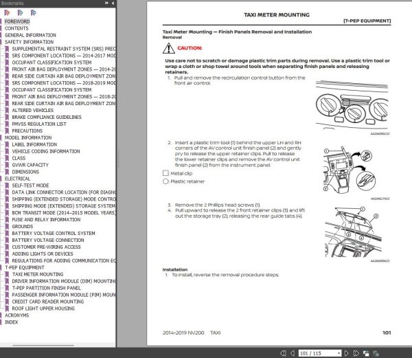 Nissan 2014 2019 NV200 Taxi Body Builders Guide 2