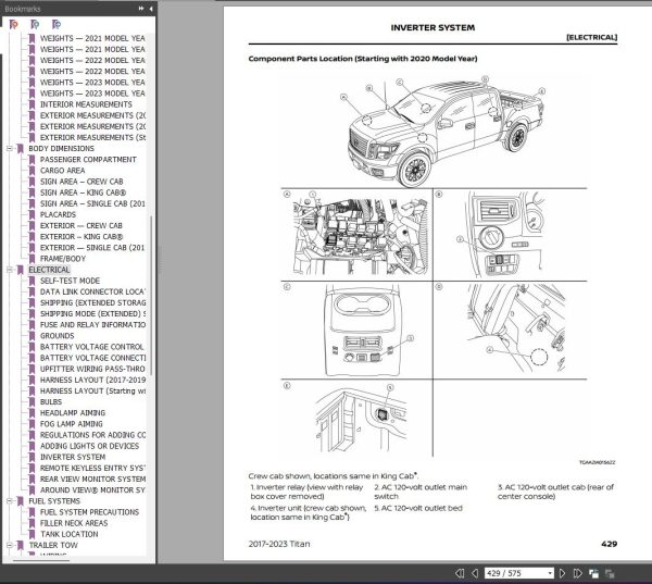Nissan 2017 2023 Titan Pick Up Truck Body Builders Guide 2