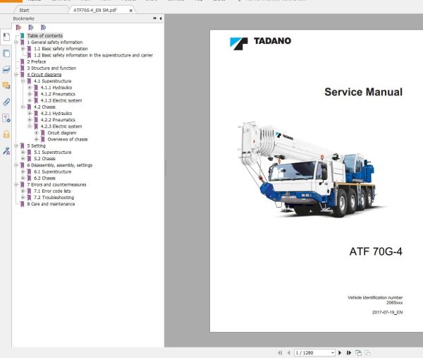 Tadano Mobile Crane ATF 70G 4 Service Manual Circuit Diagrams 1 1