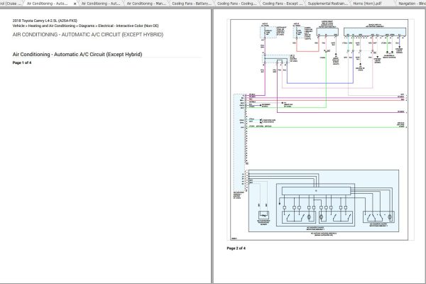 Toyota Camry L4 2.5L A25A FKS 2018 Electrical Wiring Diagrams 3