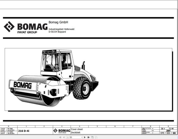 Bomag 216 D 4i Function.284 Wiring Diagram 2014 EN DE