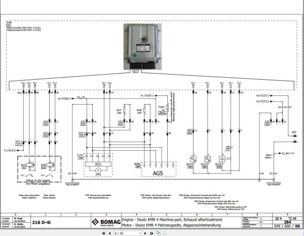 Bomag 216 D 4i Function.284 Wiring Diagram 2014 EN DE 1