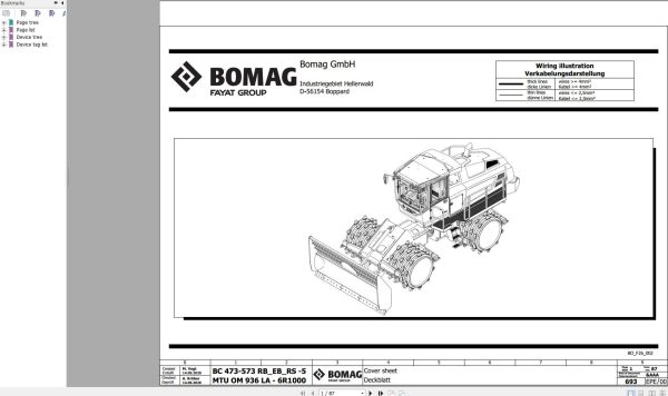 Bomag BC 473 573 RB EB RS 5 MTU OM 936 LA 6R1000 Function.693 Wiring Diagram 2020 EN DE