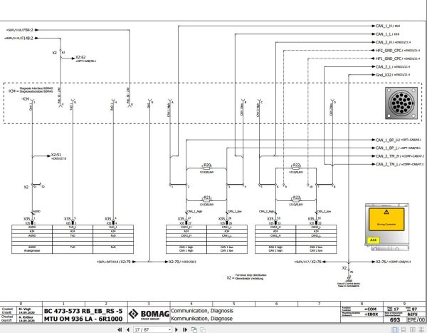 Bomag BC 473 573 RB EB RS 5 MTU OM 936 LA 6R1000 Function.693 Wiring Diagram 2020 EN DE 1