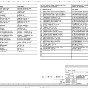 Bomag BC 473 RS 4 Drawing No.C57190828 00 002 Hydraulic Schematic 2014 EN DE
